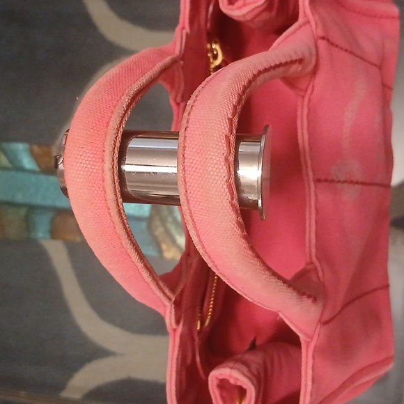 Prada Canapa Pink Canvas Tote Bag with Structured Design - Picture 4 of 15